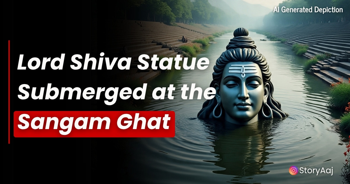 Lord Shiva Statue Submerged